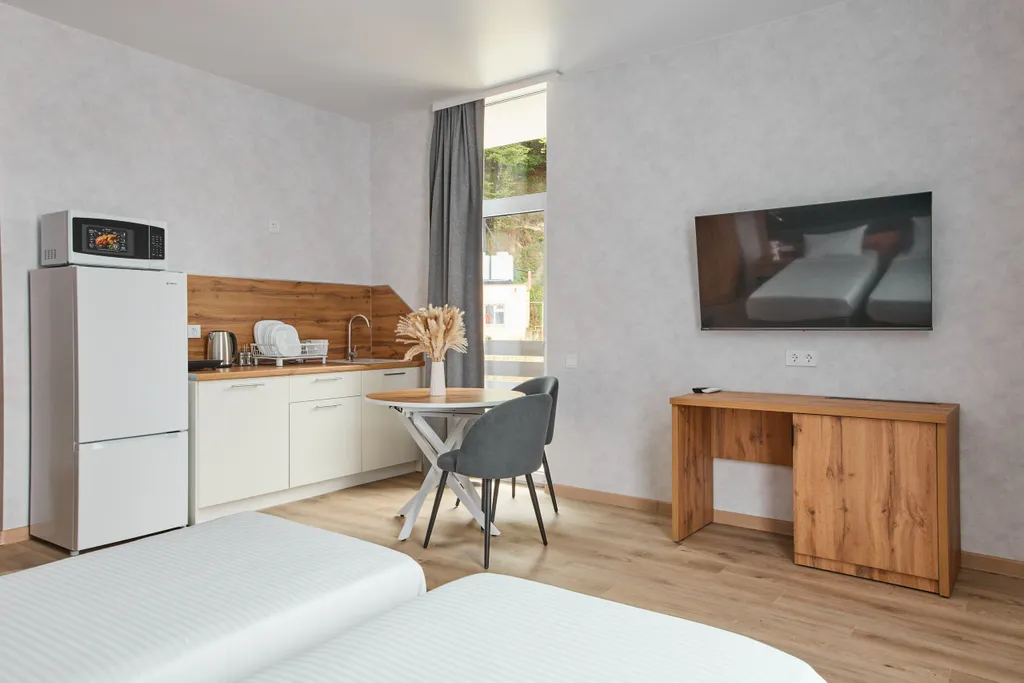 Квартира Квартира Панорамный двухместный апартамент улучшенный комфорт с кухней и балкон — Эсто-Садок