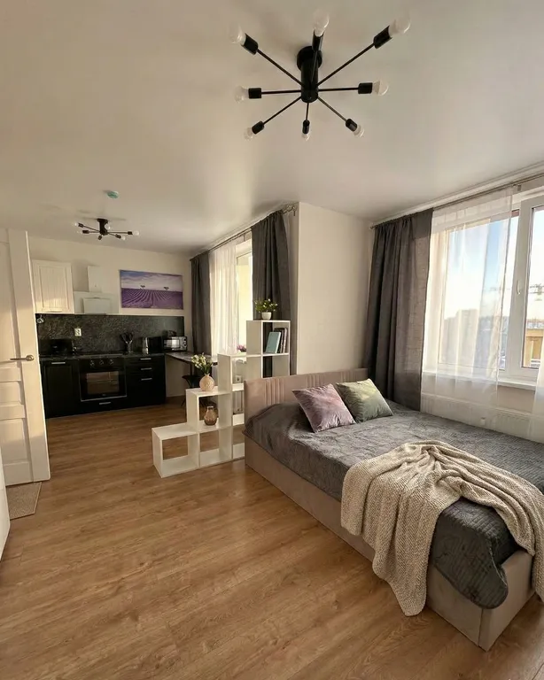 Уютная студия в новом доме у метро Девяткино.