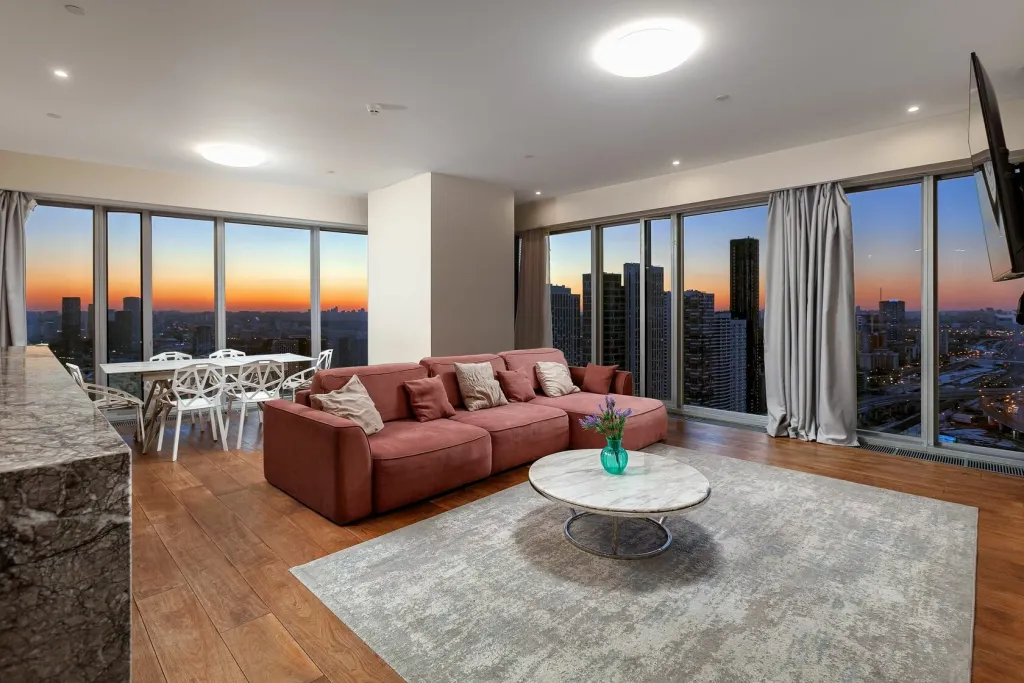 Апартамент в Москва Сити с панорамной ванной