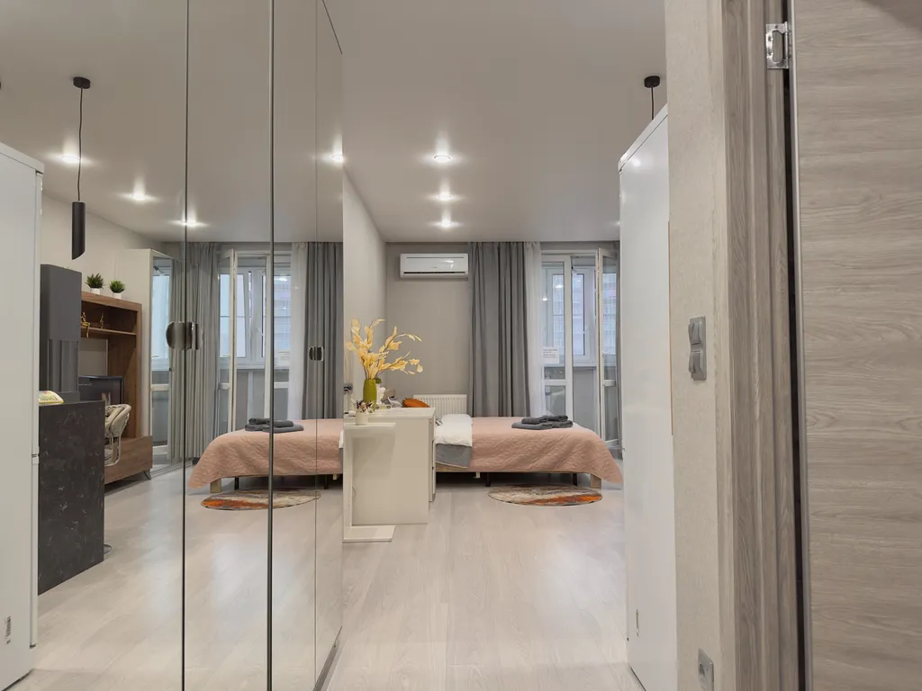 Стильная студия для двоих с кондиционером