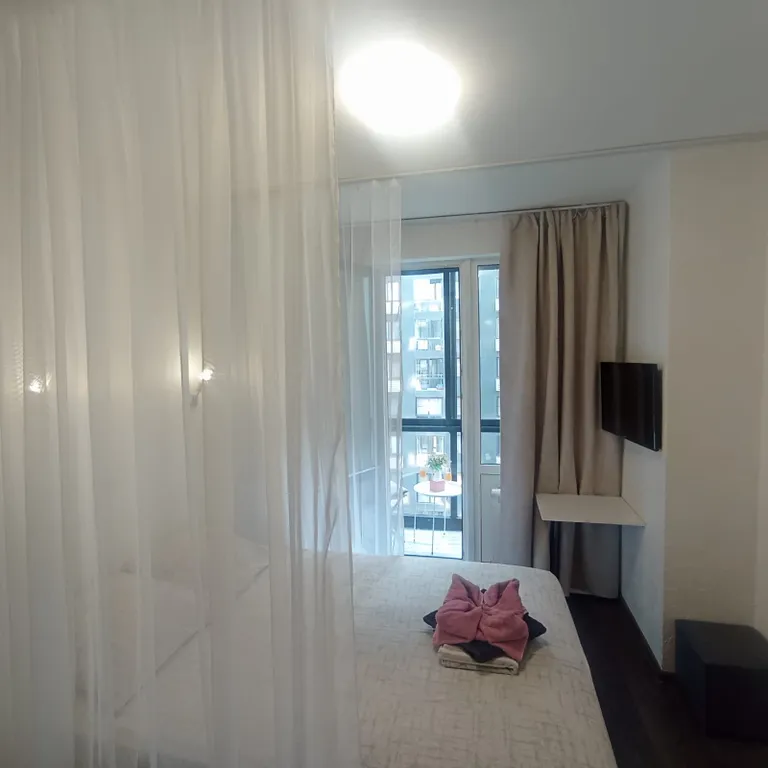 Квартира с балдахином, балконом с лаундж зоной для чая и кофе