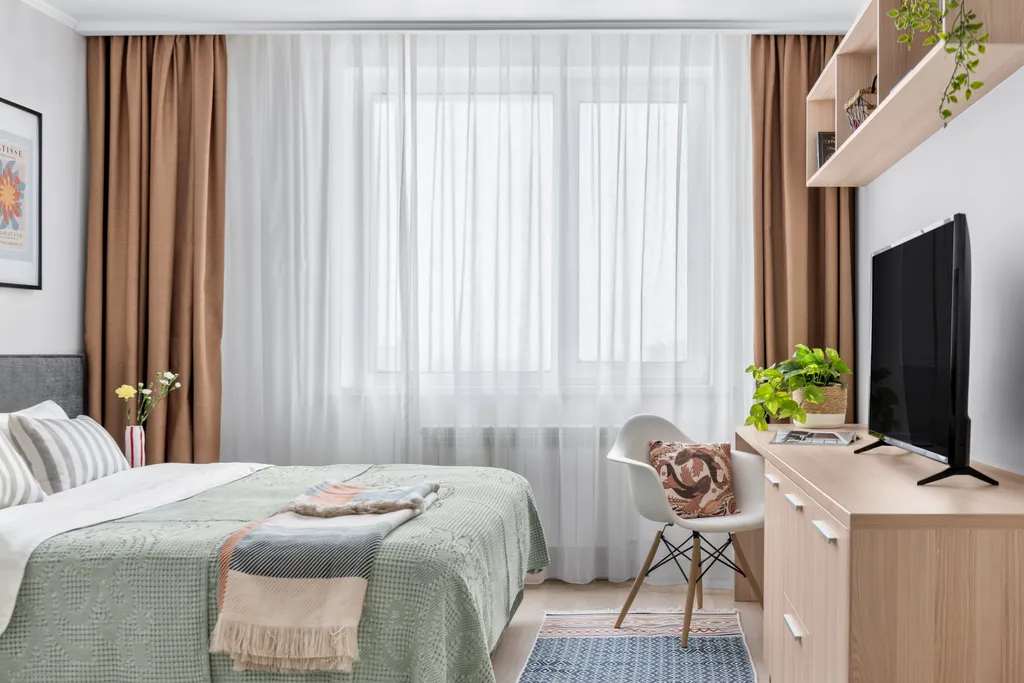 Квартира YES Апарт-Отель  King-Size кровать кухня вид на Ботанический сад — аренда посуточно в Астана (Нур-Султан)