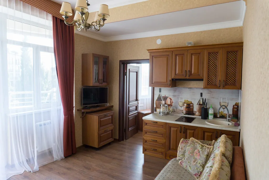 Квартира Квартира Двухкомнатный четырёхместный апартамент с кухней в отеле Либерти Флай — Адлер