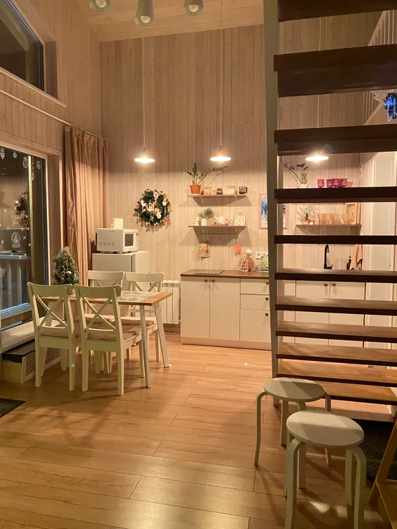 Новый светлый теплый атмосферный барнхаус с террасой “Barny”