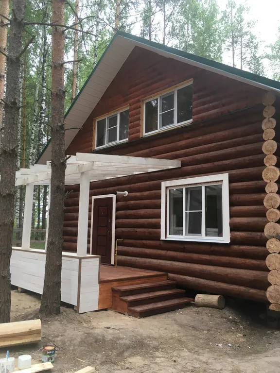 Дом в лесу на берегу реки Пра