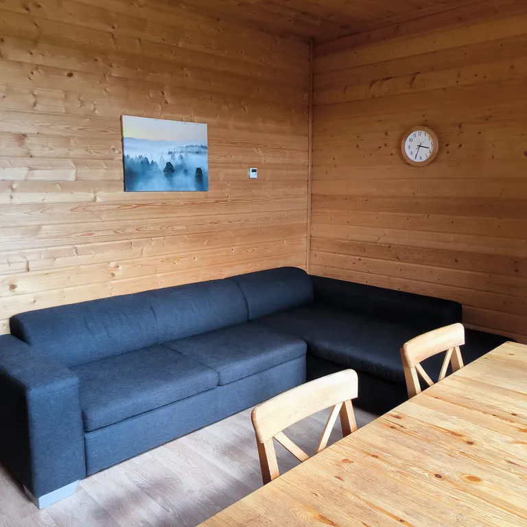 Дом на берегу озера с видом на лес