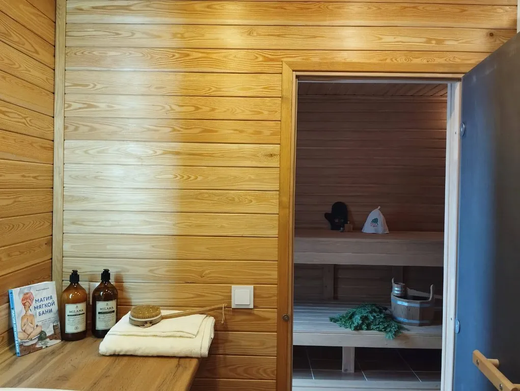 Уютный дом с камином у леса