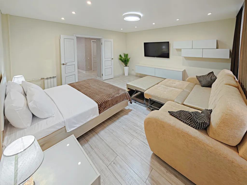 Квартира Сoврeмeннaя дизайнерская двухкомнатная квартира с прекрасным видом — Самара