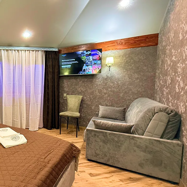 Уютная студия с двуспальной кроватью