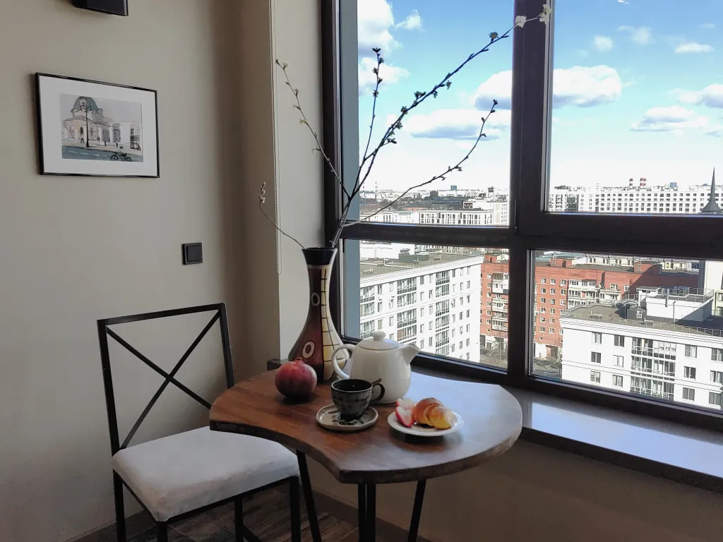 Квартира Стильная и уютная студия с панорамным видом на город — аренда посуточно в Санкт-Петербург