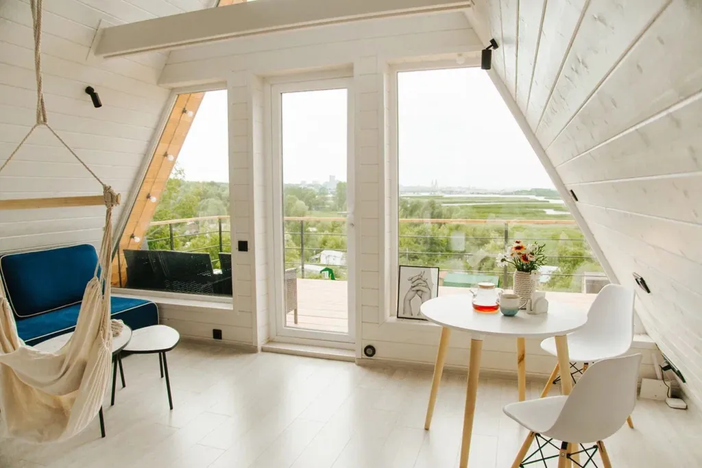 Коттедж Домик A frame с потрясающим видом на Казанку (white) — Казань