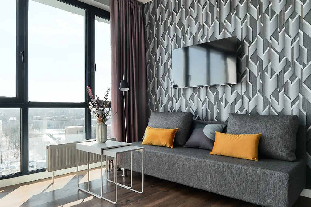 Студия с панорамным видом на город