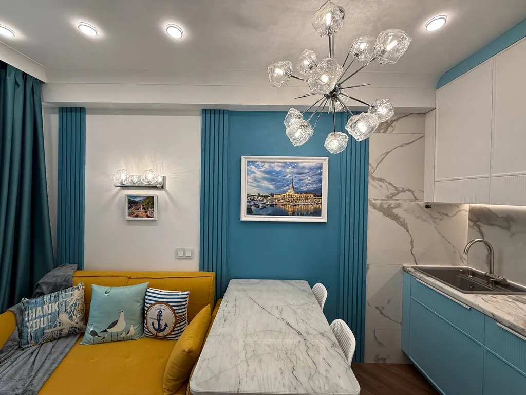 Морская симфония - уютная студия с видом на море и открытым бассейном