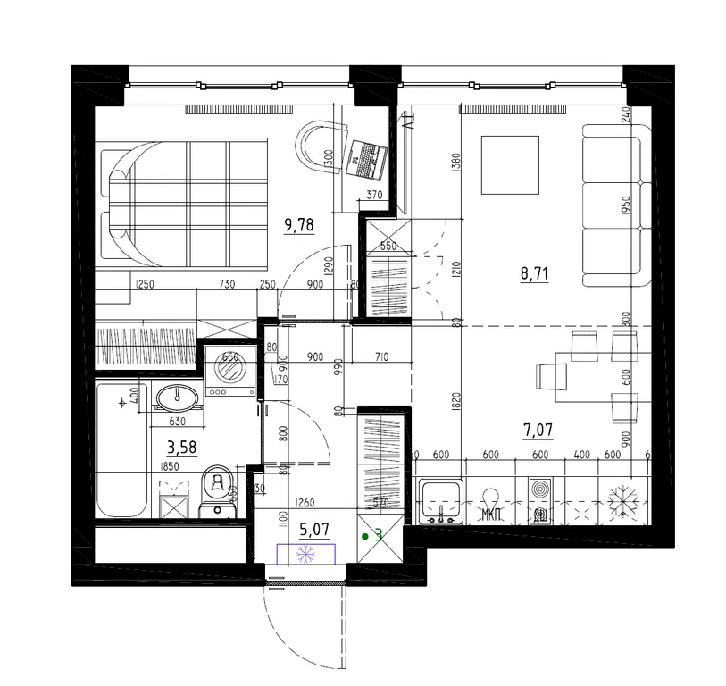 Квартира Квартира Евродвушка в современном ЖК на воде, высокий этаж, вид на центр Москвы — Москва