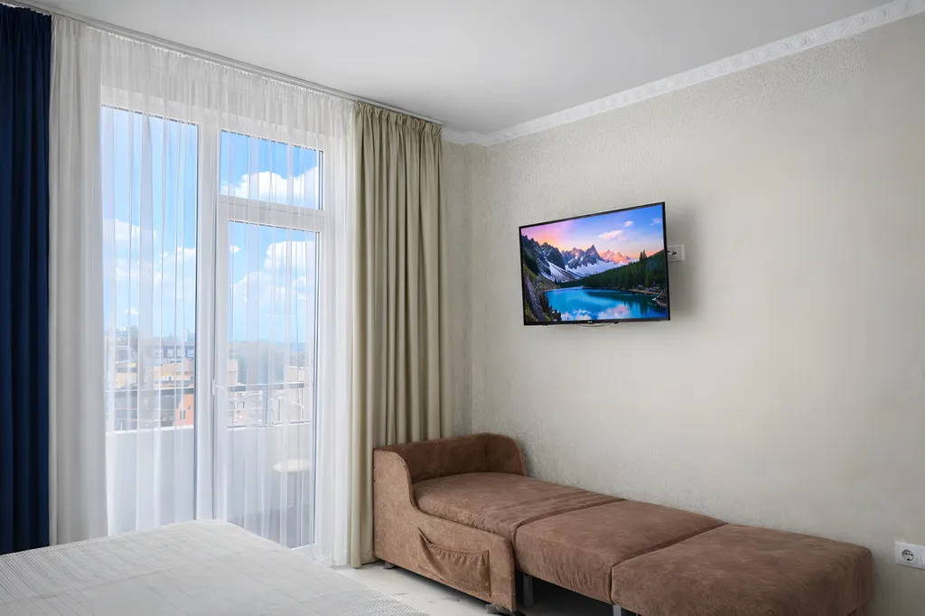 Студия с балконом и видом на море