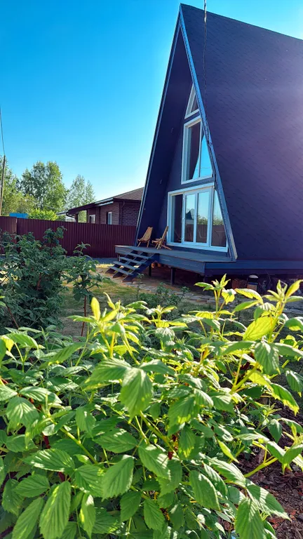 Уютный большой дом A-Frame с чаном рядом с Волгой