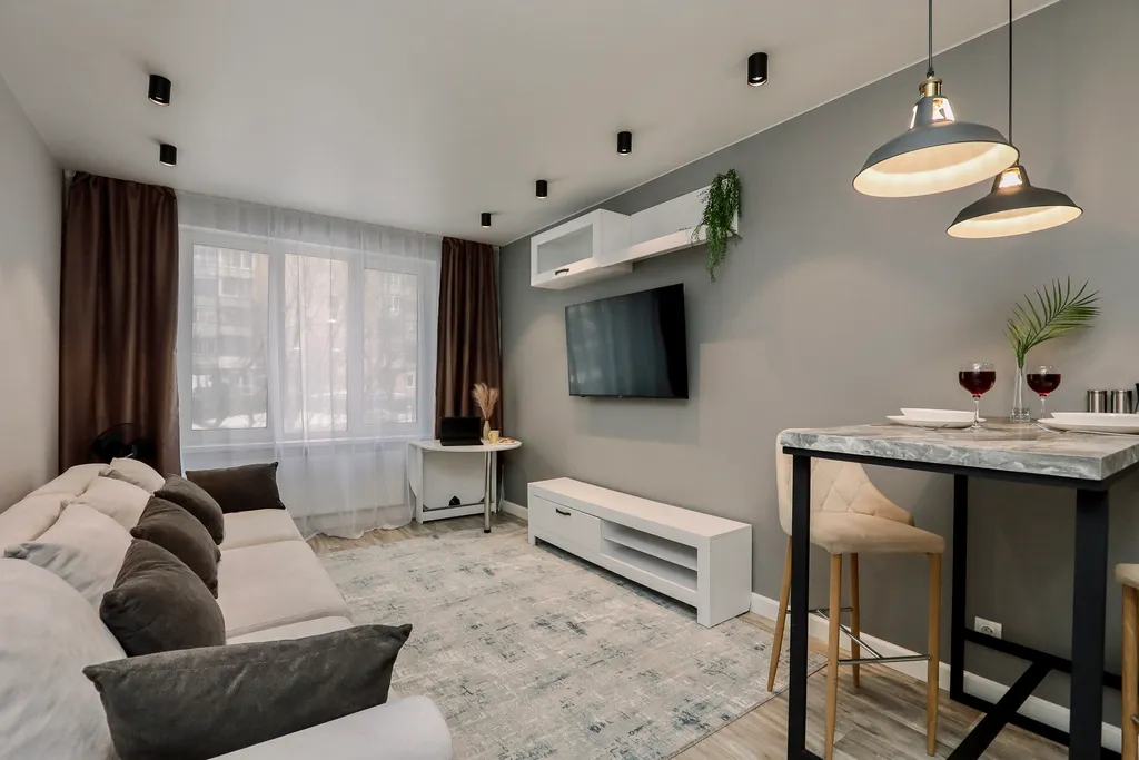 Стильная евро-двушка с дизайнерским ремонтом в ЖК Панорама Plaza