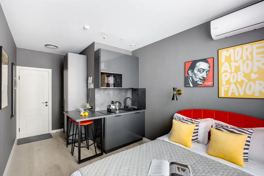 Квартира Квартира Стильная студия у ботанического сада Red — Москва