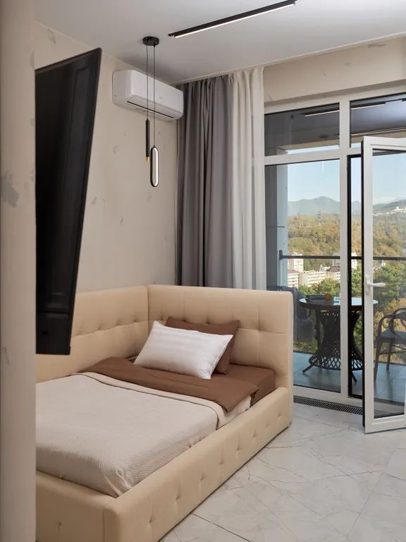 Современная, новая квартира с видом на горы