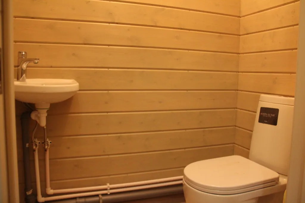 Дом на берегу озера у леса