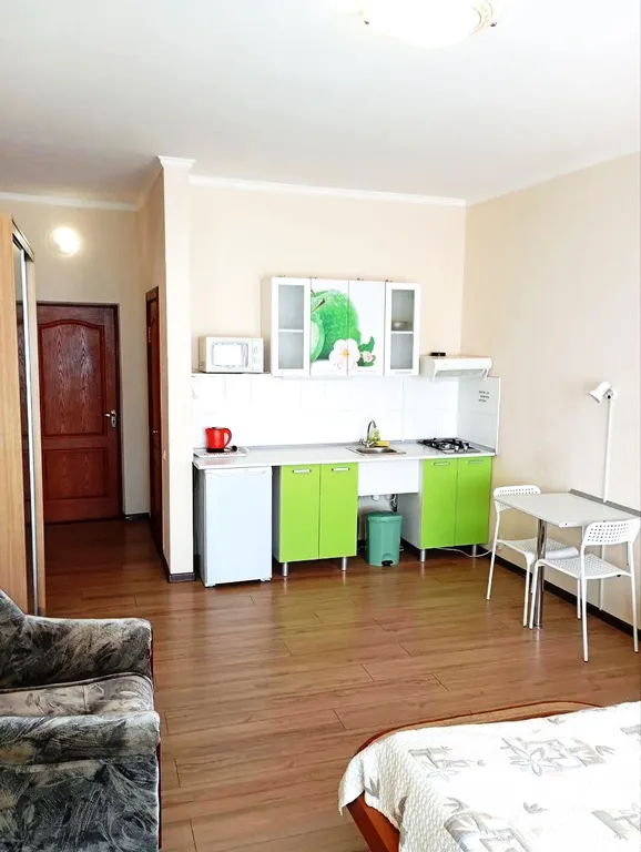 Апартаменты 7,9 с кухней и балконом, с частичным видом на море