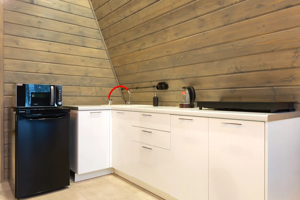 Домик A-Frame с купелью и баней 100 м2