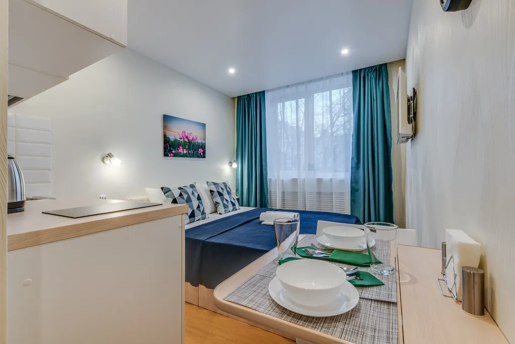 Квартира Квартира Уютная студия у метро Комендантский проспект — Санкт-Петербург