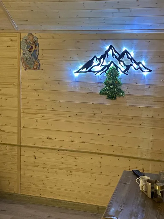 Уютный деревянный дом с великолепным видом на лес и горы