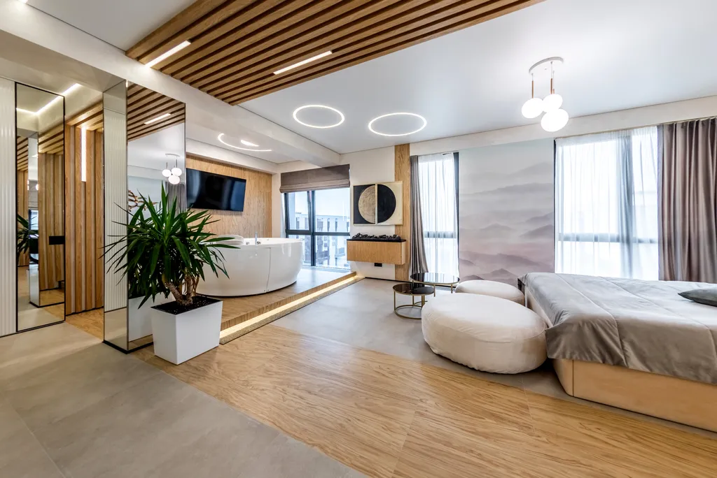 Большая романтическая студия с джакузи и видом на море в ЖК Моравия