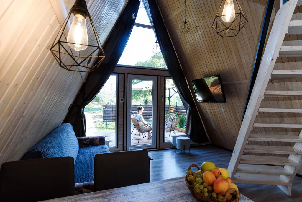 А-фрейм с видом на горы