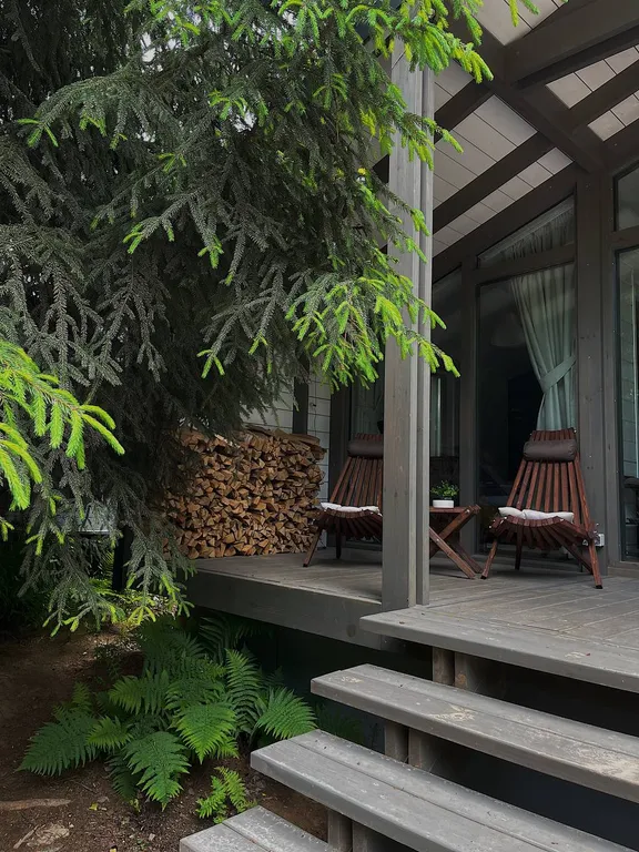 Уютный домик в ёлках