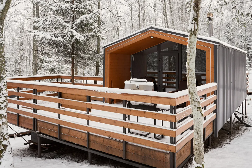 Домик с банным чаном и панорамным видом на лес Комфорт+ для двоих