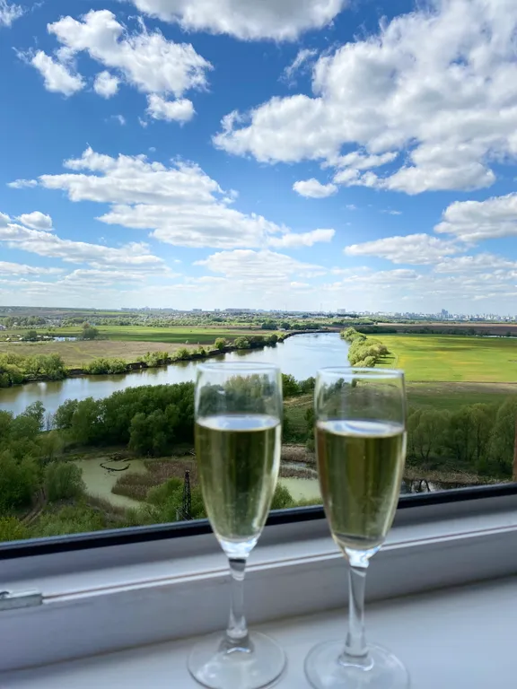 Уютная квартира-студия с видом на Москва реку