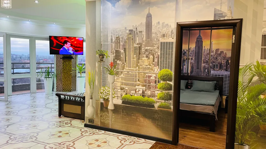 Уютная квартира с видом на город и горы