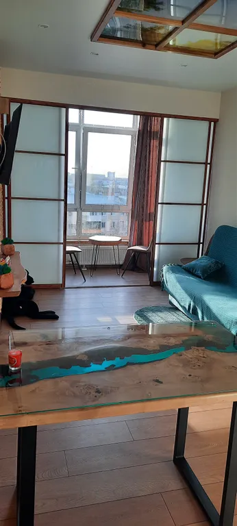 Апартамент с лаундж-зоной в экодизайне в центре города