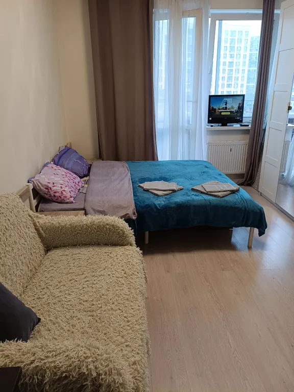 Уютная квартира-студия с большой угловой ванной — аренда посуточно в Балашиха