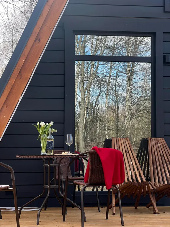 Уютнейший A-frame с сауной Черника