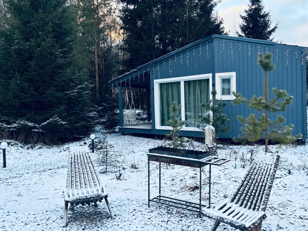 Панорамный дом в лесу