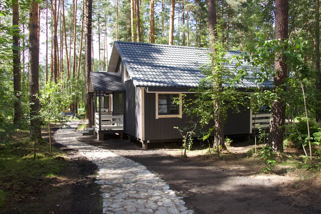 Четырехместный летний дом, Шале в лесу двухкомнатный