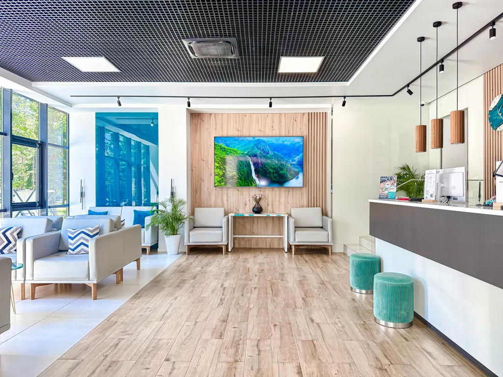 Квартира Квартира Студия в апарт-отеле с бассейном, собственным песчаным пляжем, парком — Анапа