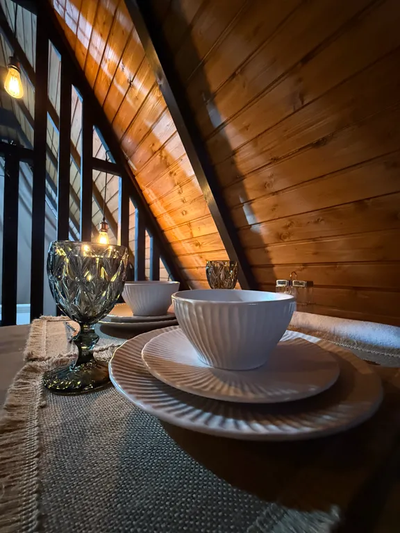 Домик А-фрейм с баней и сибирским чаном