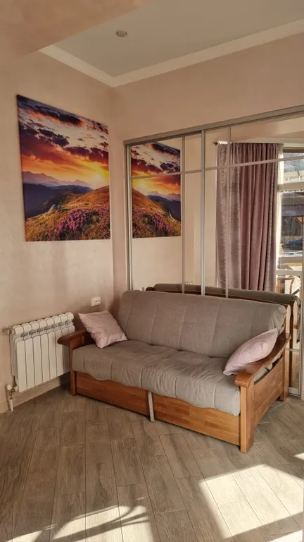 Уютный апартамент в центре с балконом и видом на горы лес