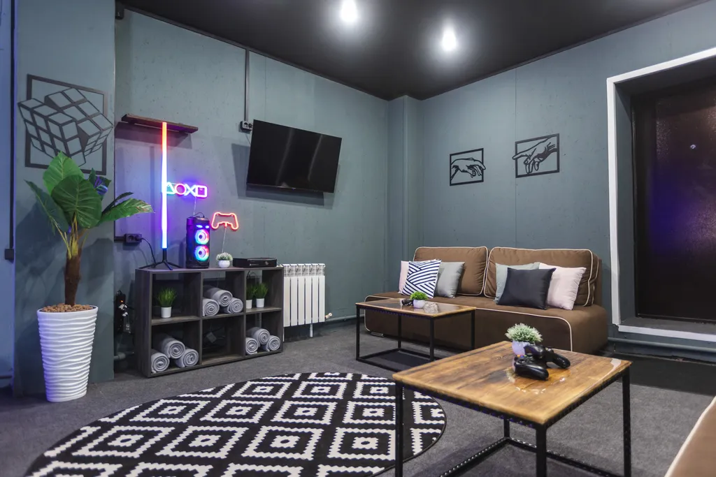 Квартира в стиле Лофт для вечеринки с караоке и x-box