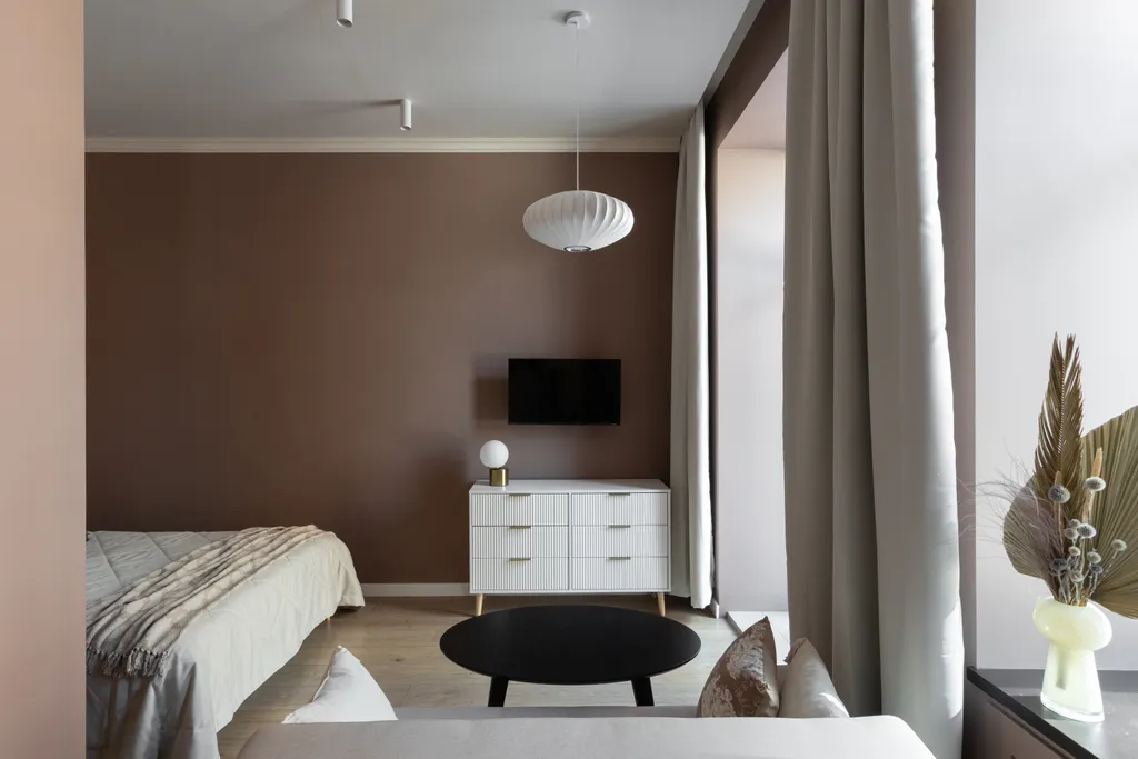 Просторная студия Mosaic brown с балконом для 3 гостей