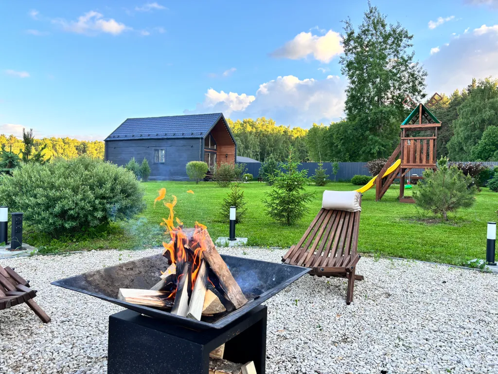 Дом у леса с банным чаном и панорамными окнами