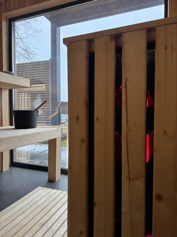 Новый стильный дом с купелью и сауной