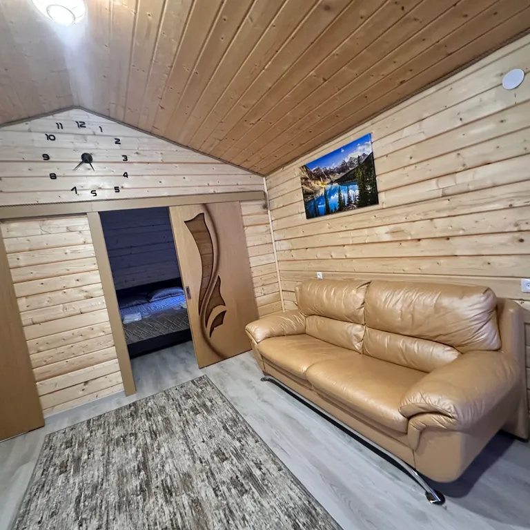 Домик в лесу с панорамными окнами