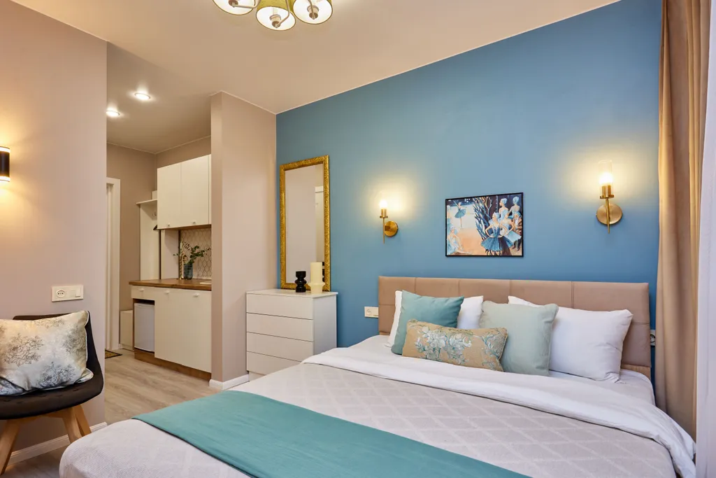 Квартира Квартира Уютная студия Блю — Санкт-Петербург