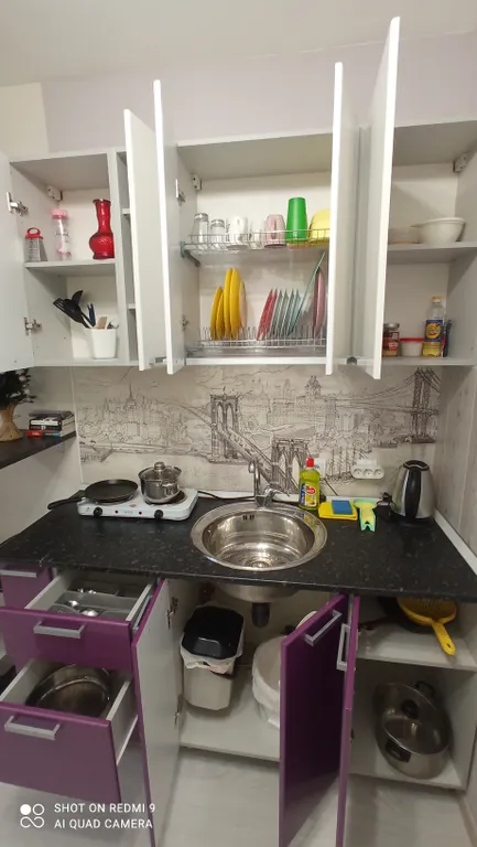 Уютная студия с видом на бульвар