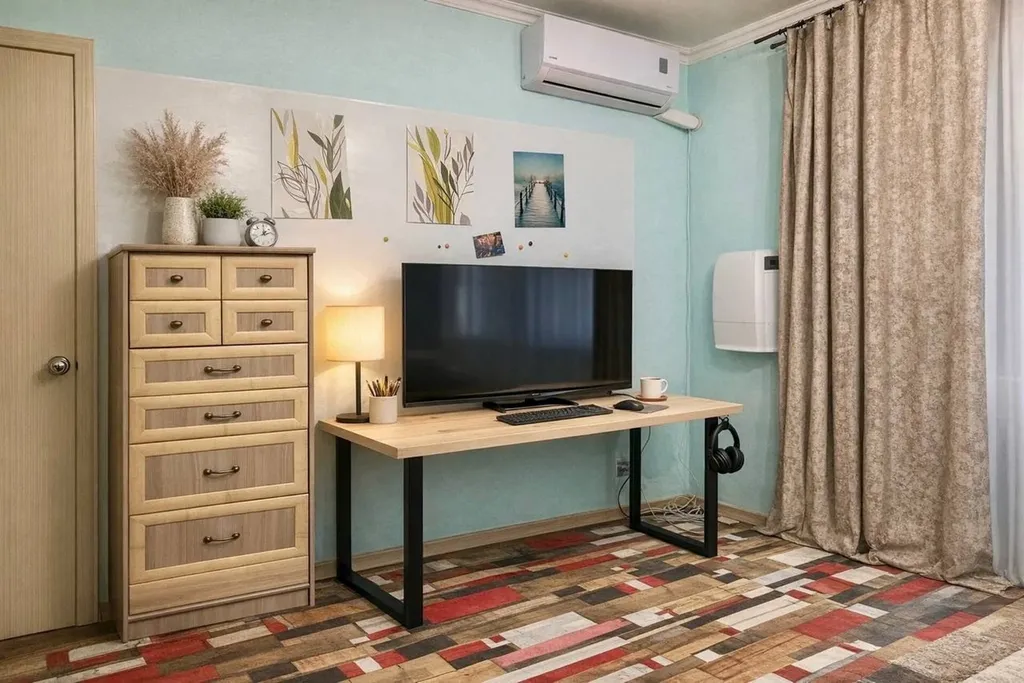 1-комнатная квартира с балконом и панорамным видом на город